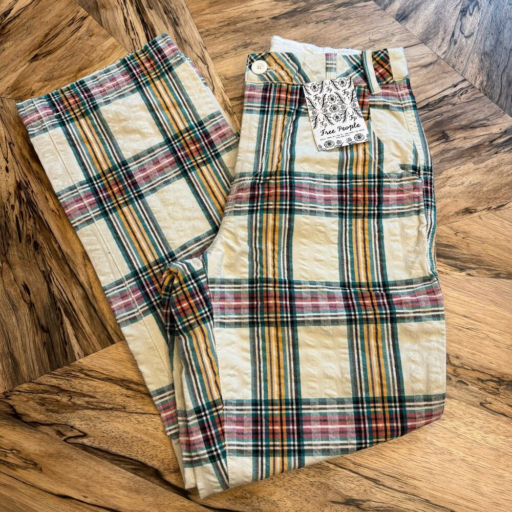 NEW Free People Marlowe Yarn Dye Trousers, Sample